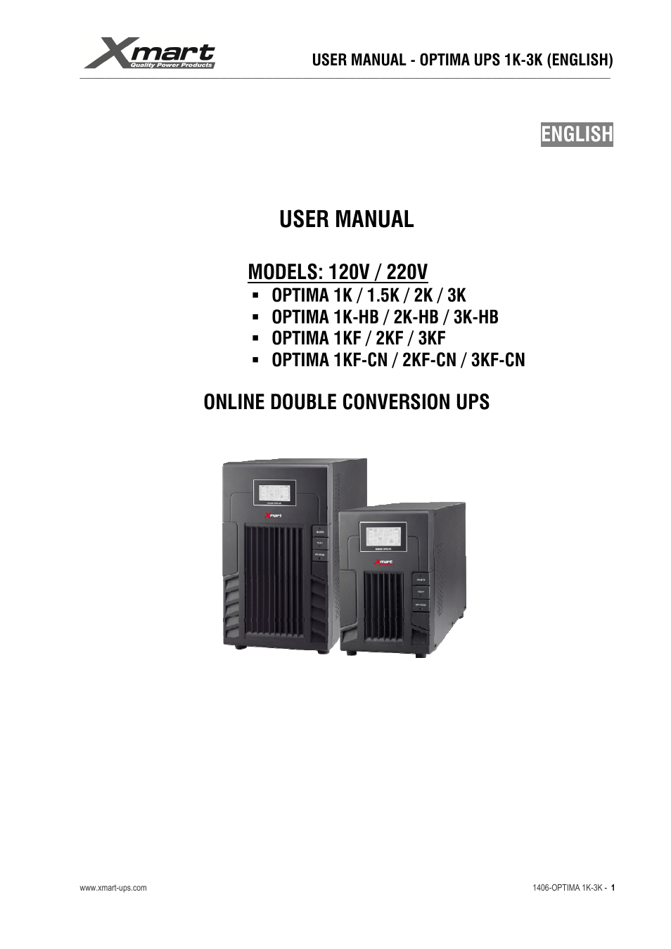XMART Optima 3K-HB User Manual | 30 pages