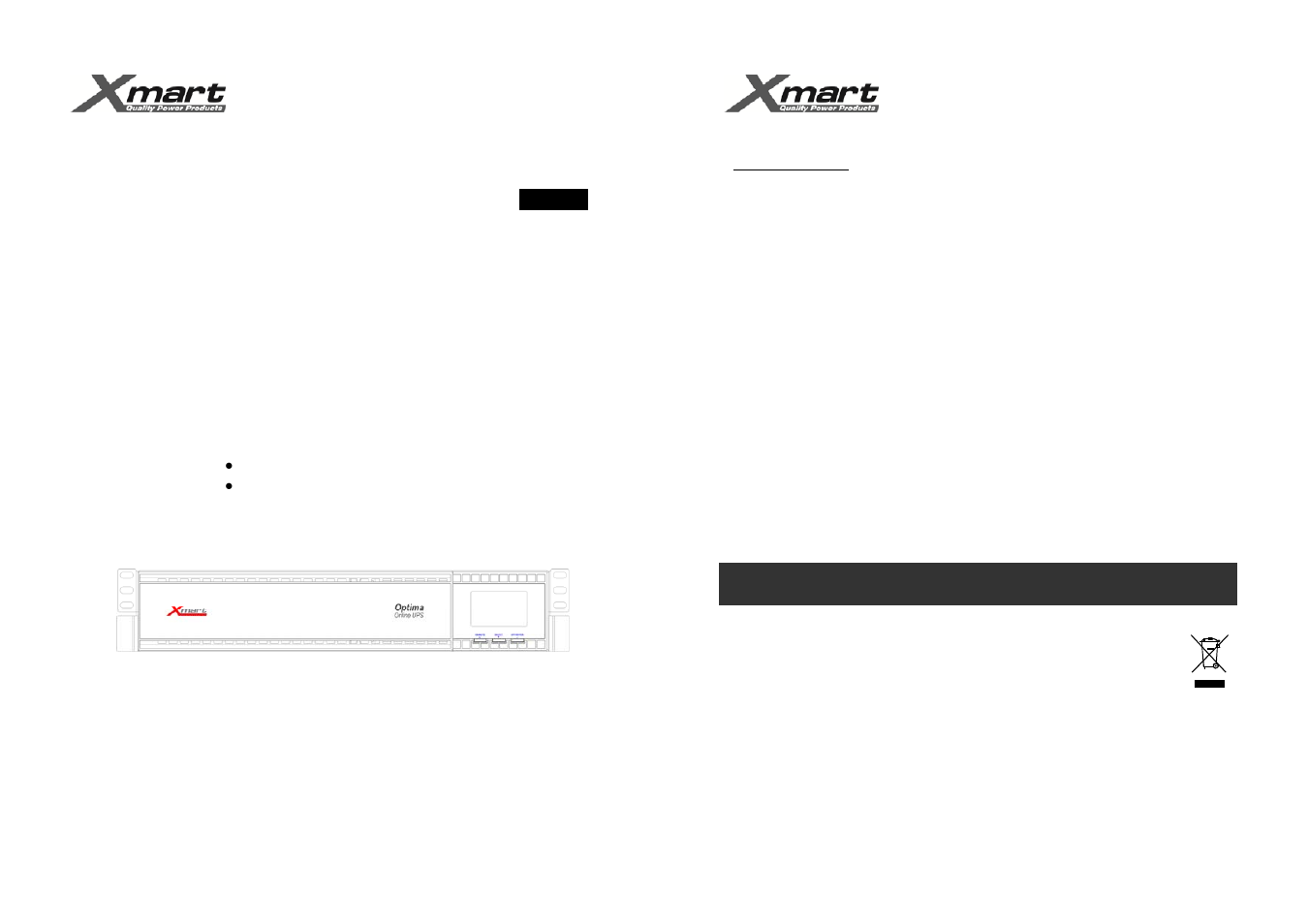 XMART Optima-RACK 1K User Manual | 13 pages