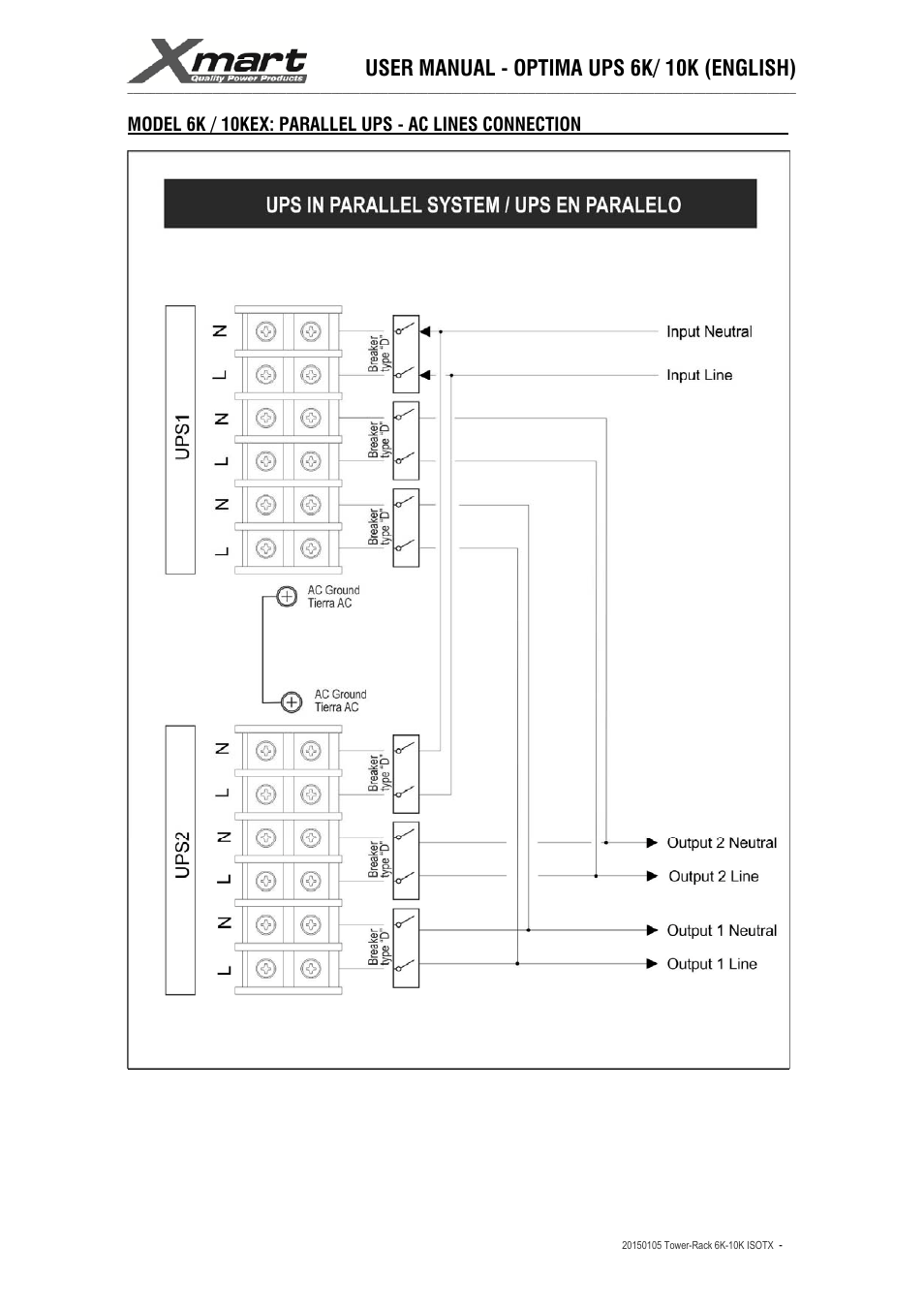 User manual - optima ups 6k/ 10k (english) | XMART Optima 10K ISOTX User Manual | Page 21 / 41