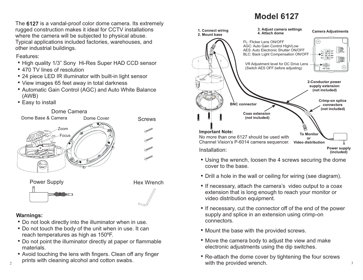 Model 6127 | Channel Vision 6127 User Manual | Page 2 / 2