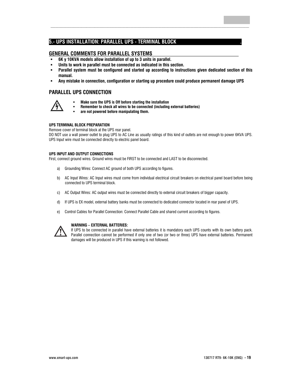 User manual, English | XMART Optima RT9 10K User Manual | Page 19 / 42