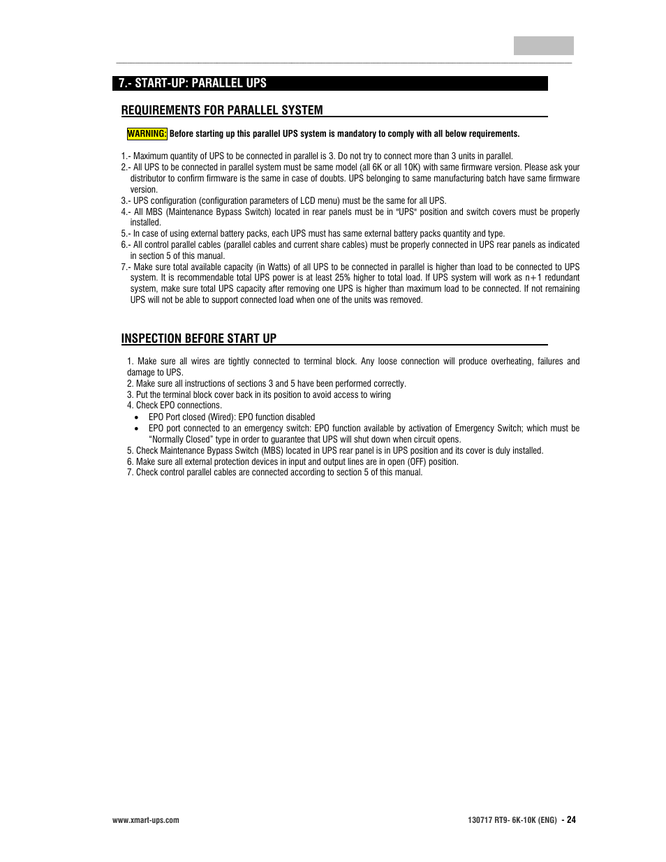 User manual, English | XMART Optima RT9 10K User Manual | Page 24 / 42