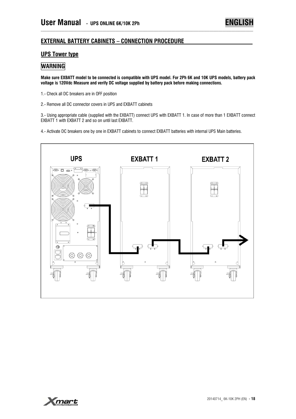 User manual, English | XMART Optima 10K 2PH User Manual | Page 18 / 48