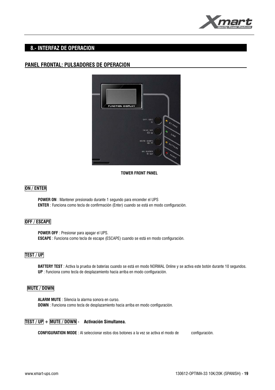 Manual de usuario | XMART Optima 33 30K User Manual | Page 21 / 44