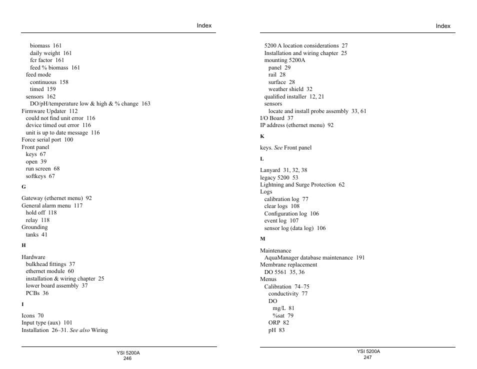 YSI 5200A User Manual | Page 124 / 128