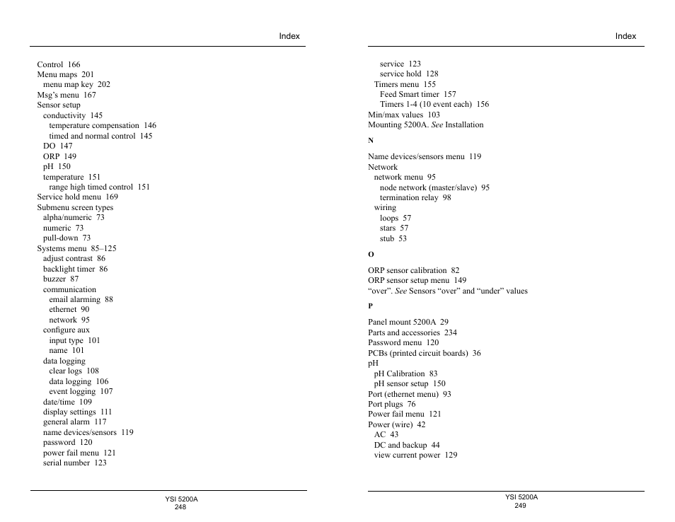 YSI 5200A User Manual | Page 125 / 128