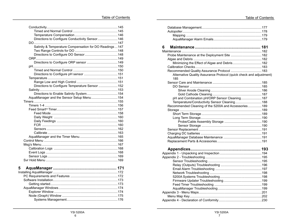 YSI 5200A User Manual | Page 4 / 128