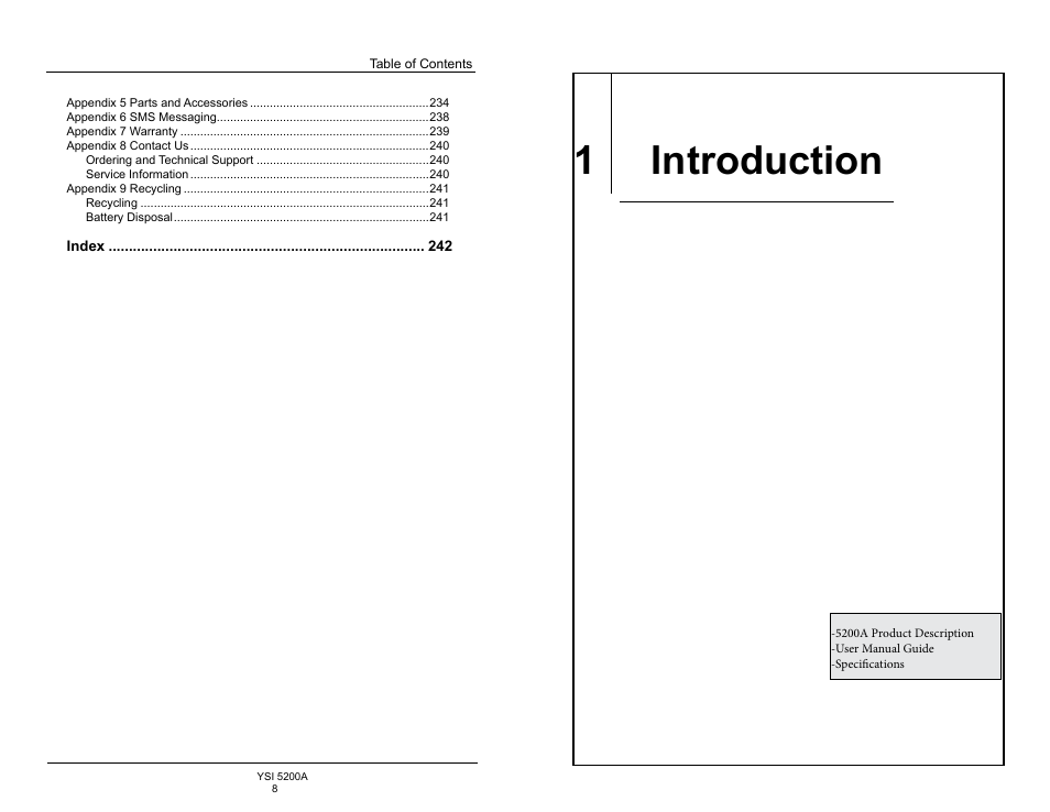 1 introduction | YSI 5200A User Manual | Page 5 / 128