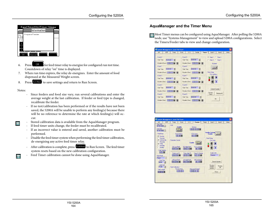 Aquamanager and the timer menu | YSI 5200A User Manual | Page 83 / 128
