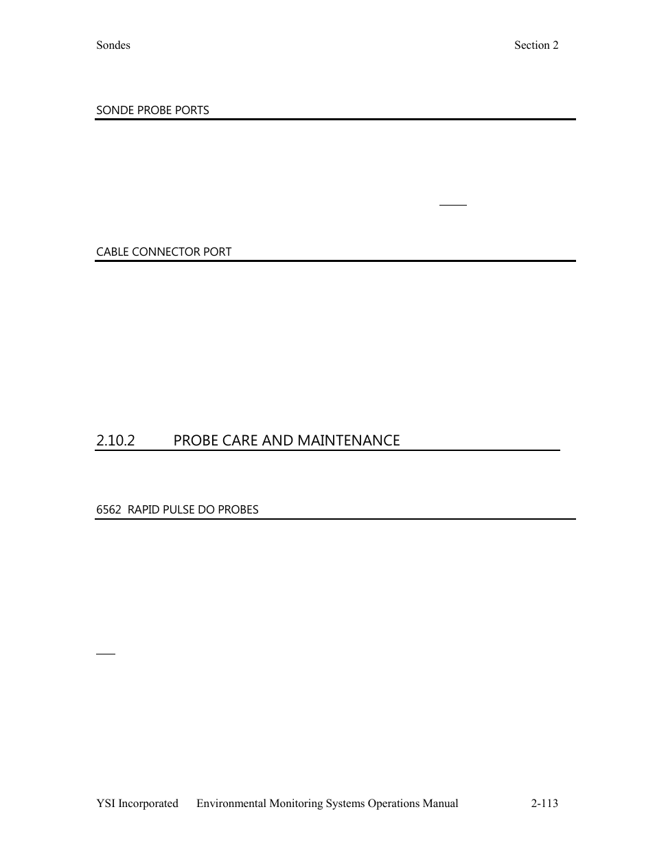 2 probe care and maintenance | YSI 600LS - User Manual User Manual | Page 119 / 379