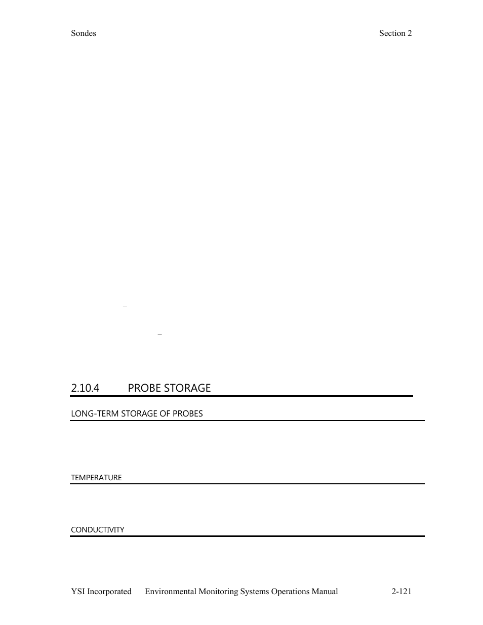 4 probe storage | YSI 600LS - User Manual User Manual | Page 127 / 379