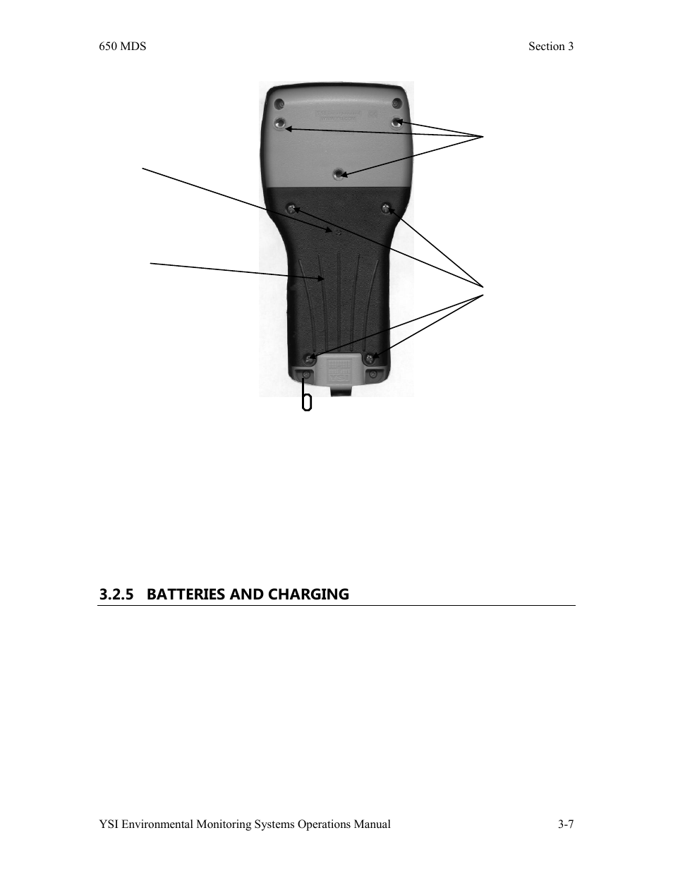 5 batteries and charging | YSI 600LS - User Manual User Manual | Page 137 / 379