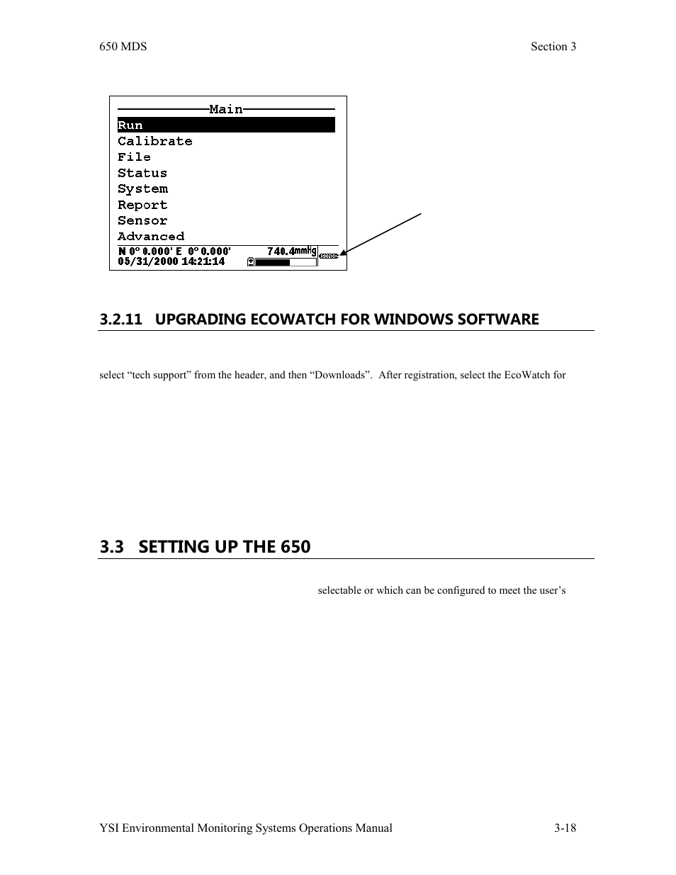 3 setting up the 650 | YSI 600LS - User Manual User Manual | Page 148 / 379