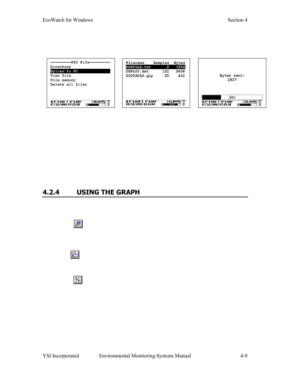 4 using the graph | YSI 600LS - User Manual User Manual | Page 205 / 379