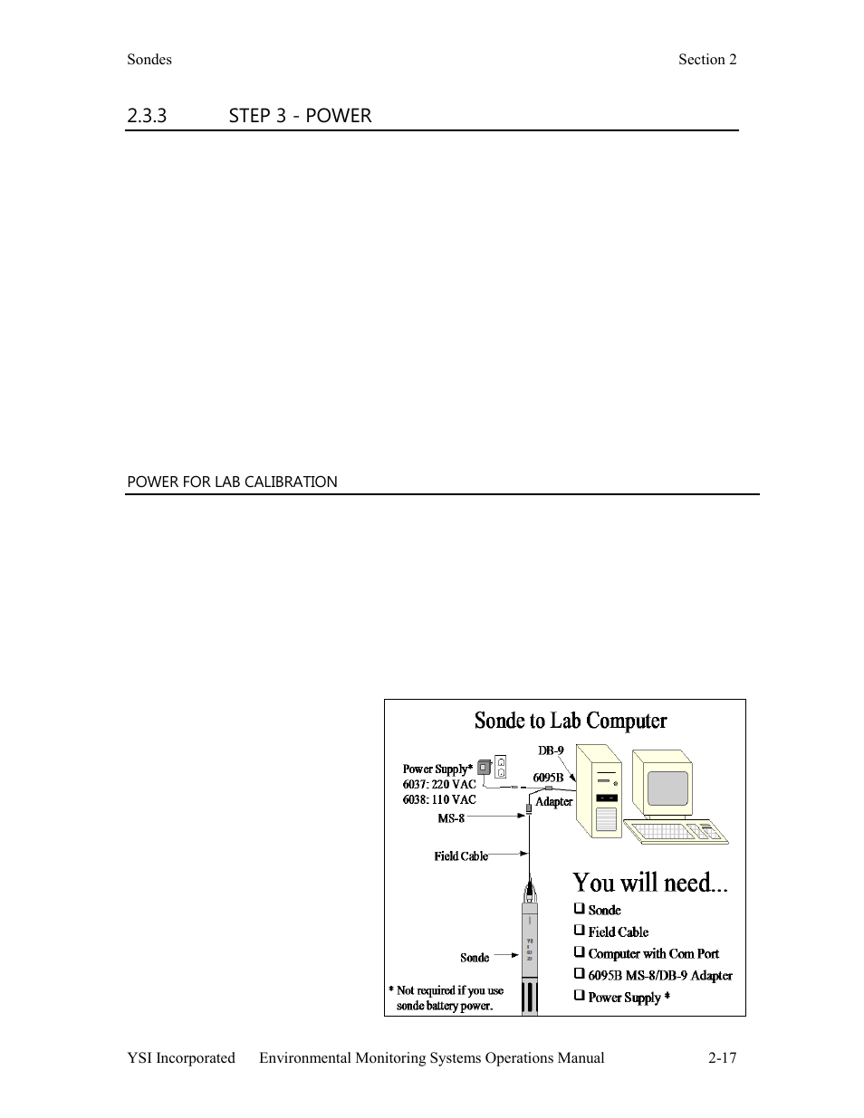 3 step 3 - power | YSI 600LS - User Manual User Manual | Page 23 / 379