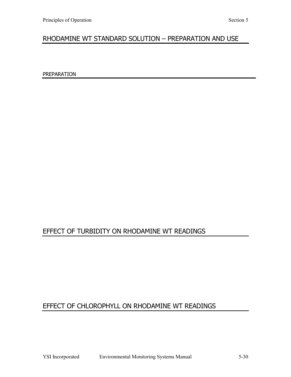 Effect of turbidity on rhodamine wt readings, Effect of chlorophyll on rhodamine wt readings | YSI 600LS - User Manual User Manual | Page 268 / 379