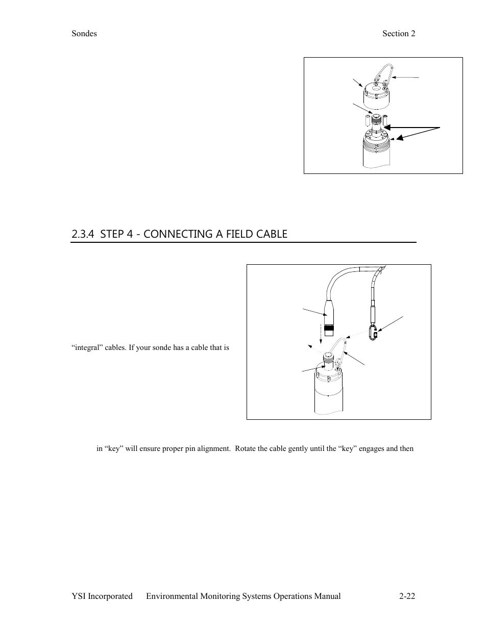 4 step 4 - connecting a field cable | YSI 600LS - User Manual User Manual | Page 28 / 379