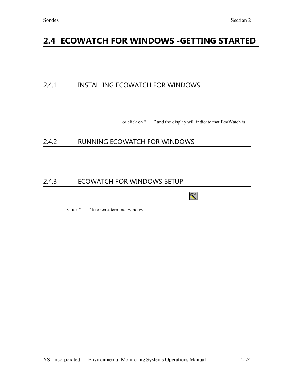 4 ecowatch for windows -getting started | YSI 600LS - User Manual User Manual | Page 30 / 379