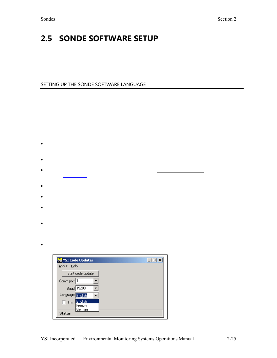 5 sonde software setup | YSI 600LS - User Manual User Manual | Page 31 / 379