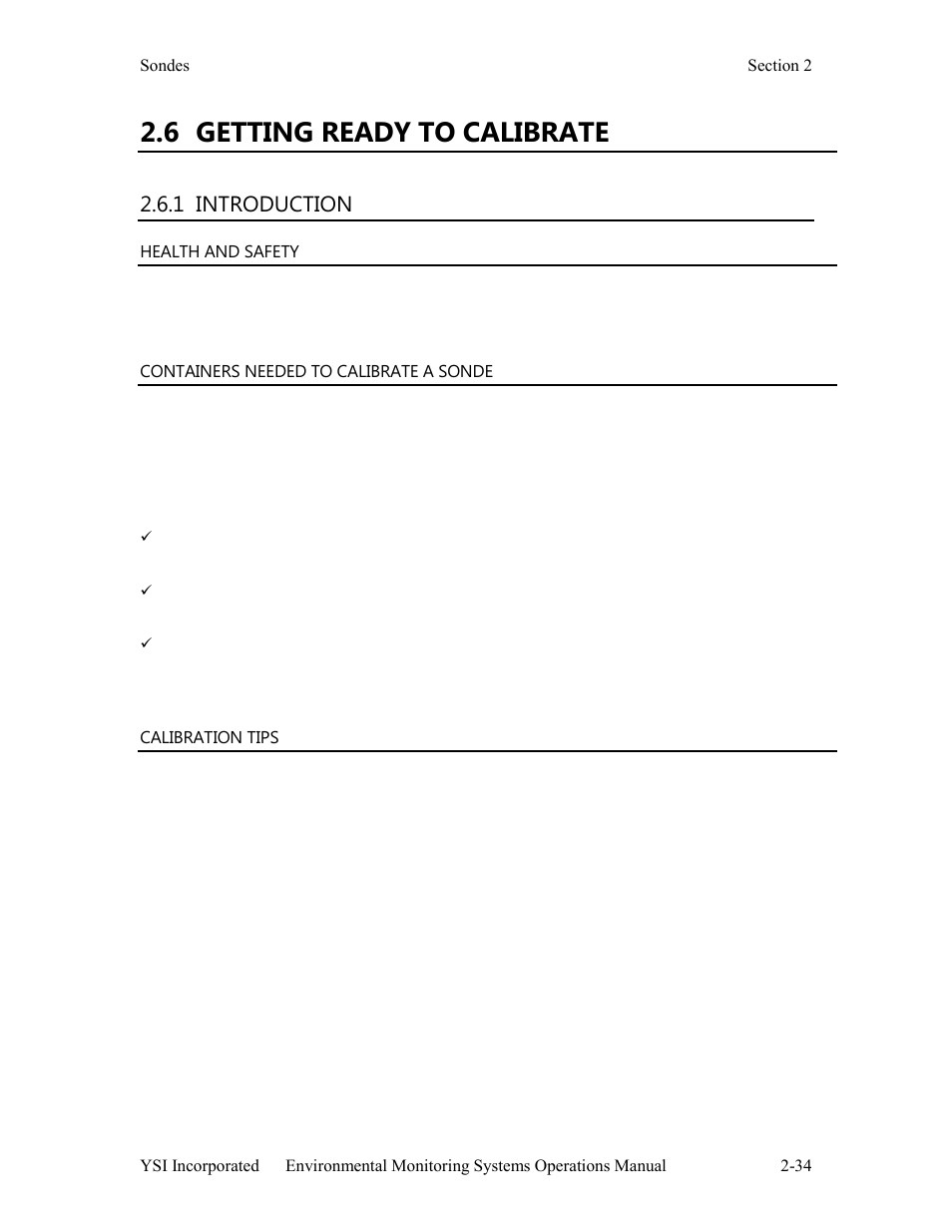 6 getting ready to calibrate, 1 introduction | YSI 600LS - User Manual User Manual | Page 40 / 379