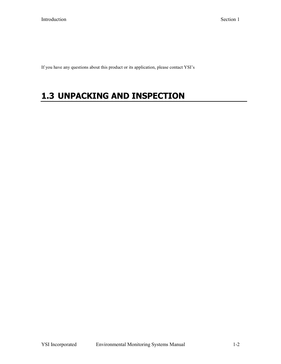 3 unpacking and inspection | YSI 600LS - User Manual User Manual | Page 6 / 379