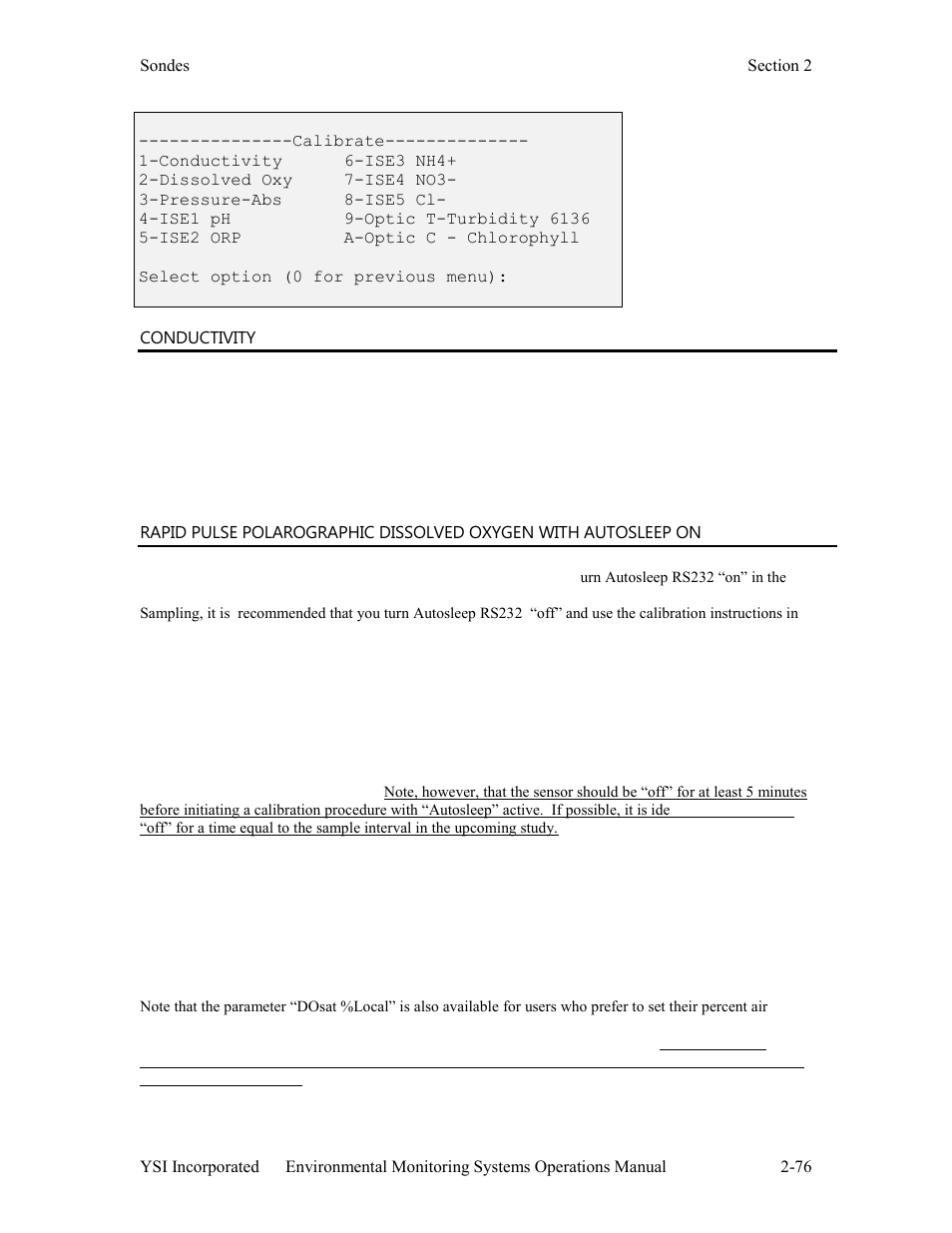 YSI 600LS - User Manual User Manual | Page 82 / 379