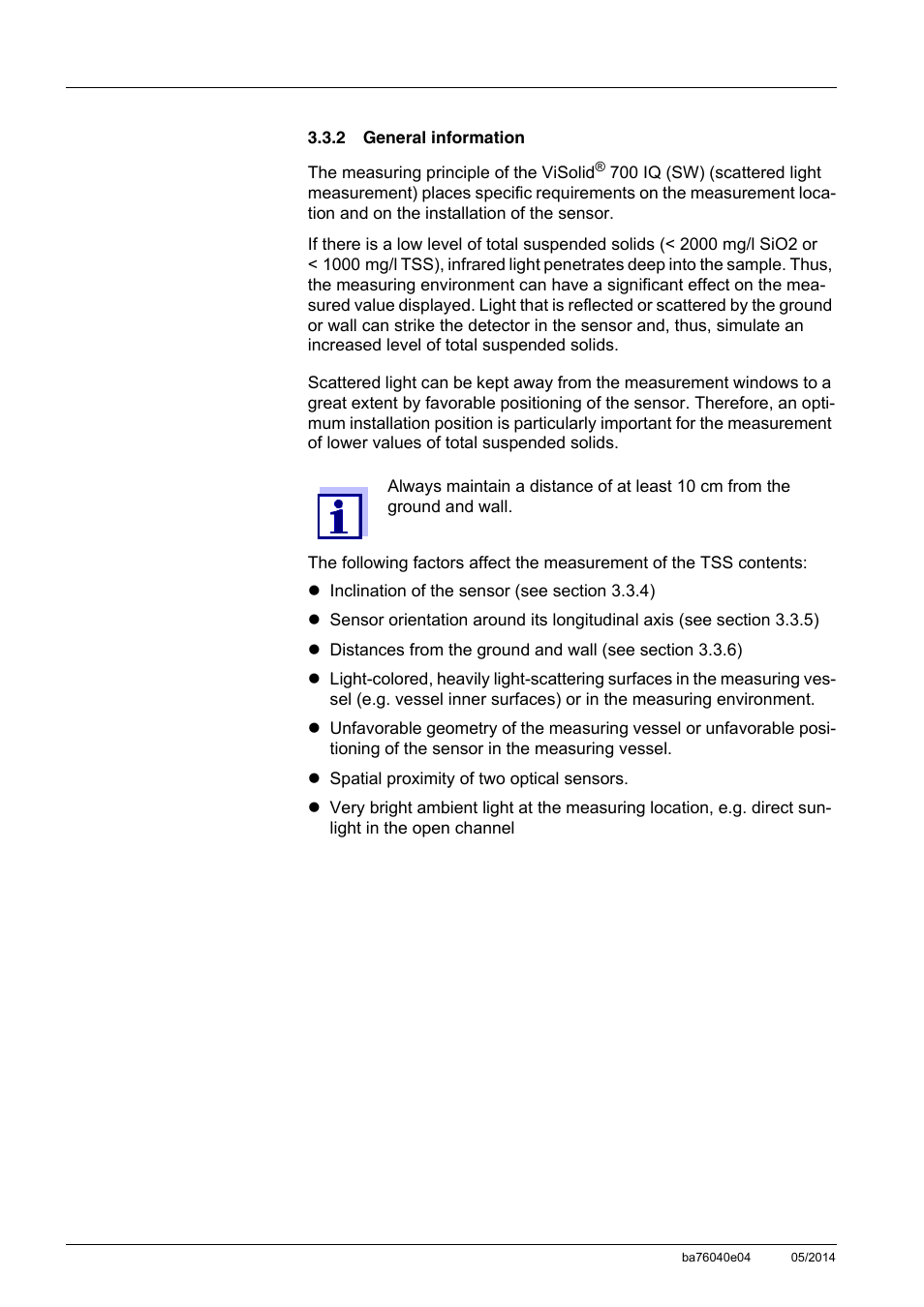 2 general information, General information -2 | YSI IQ SensorNet ViSolid Sensor 700 IQ User Manual | Page 14 / 60