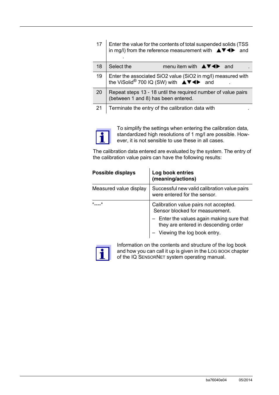 YSI IQ SensorNet ViSolid Sensor 700 IQ User Manual | Page 38 / 60