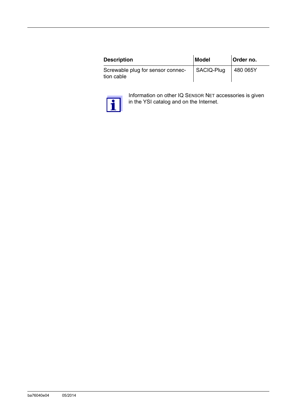 3 accessories, Accessories -3 | YSI IQ SensorNet ViSolid Sensor 700 IQ User Manual | Page 41 / 60