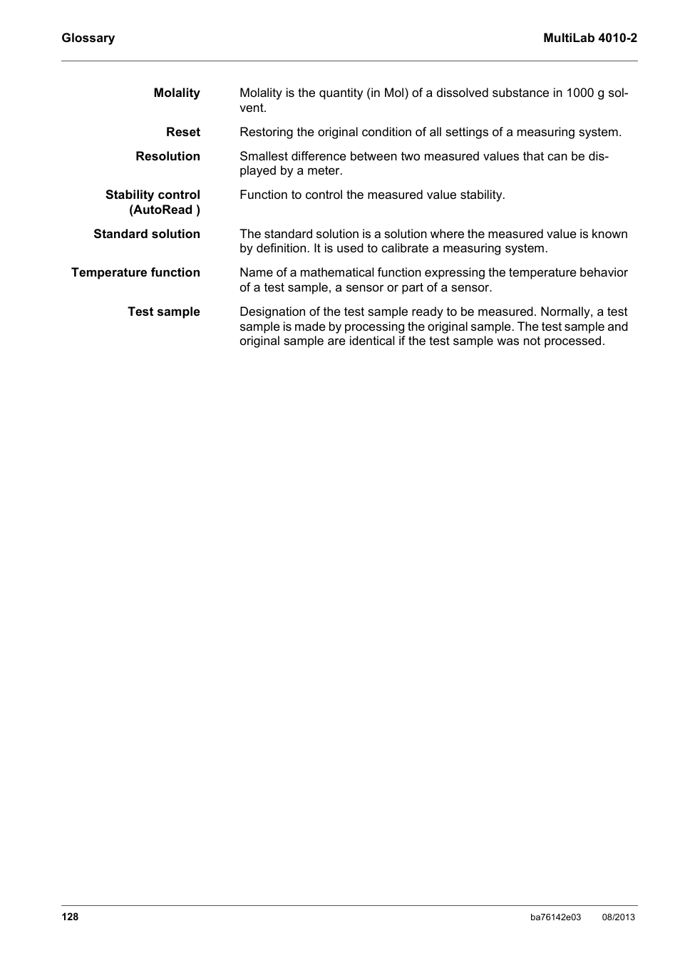 YSI MultiLab 4010-2 User Manual | Page 128 / 138