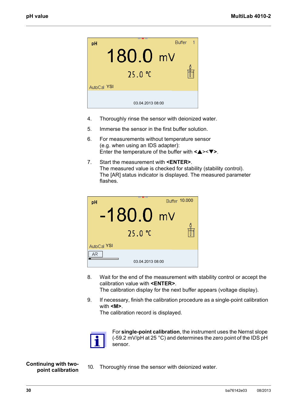 YSI MultiLab 4010-2 User Manual | Page 30 / 138
