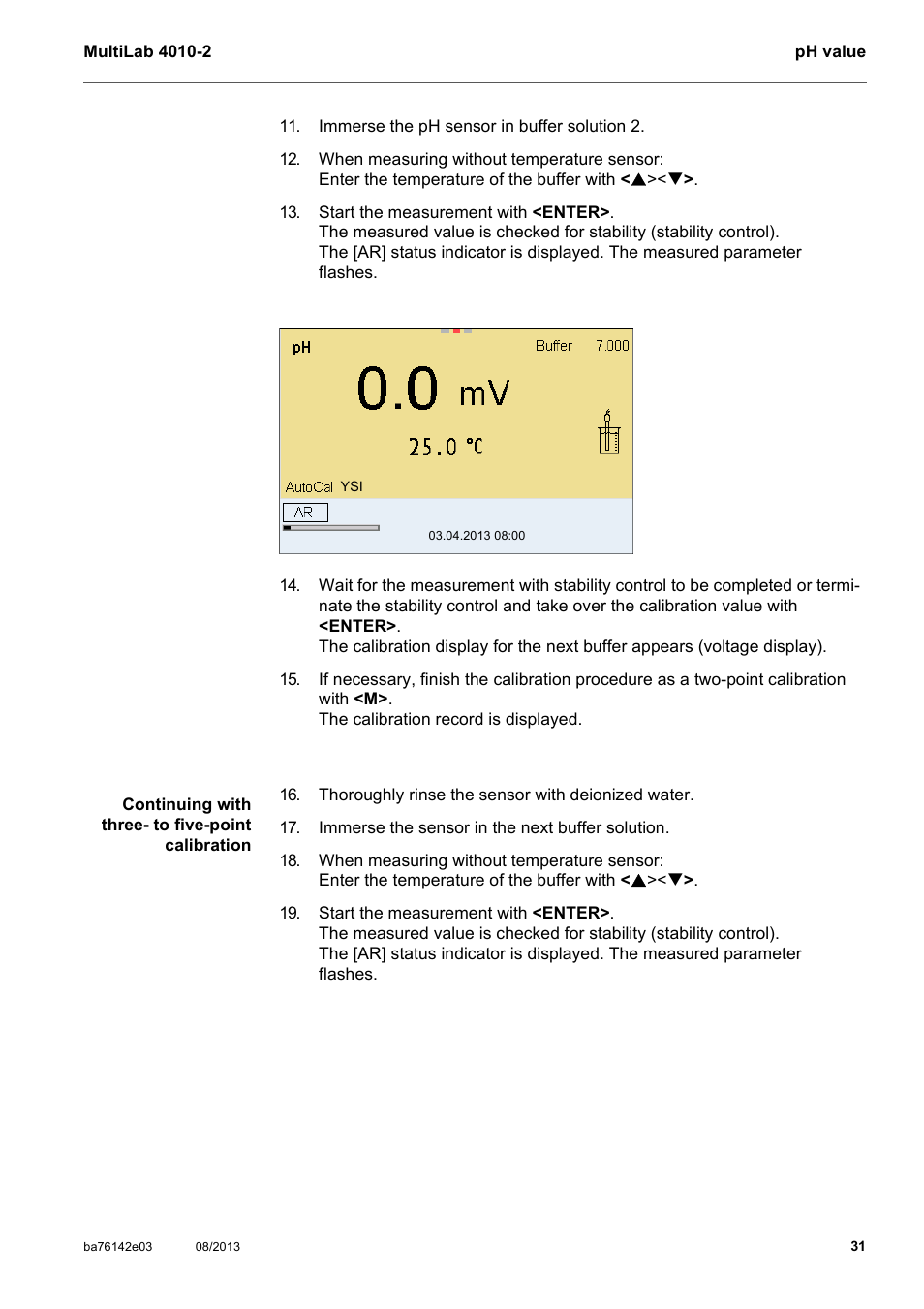 YSI MultiLab 4010-2 User Manual | Page 31 / 138