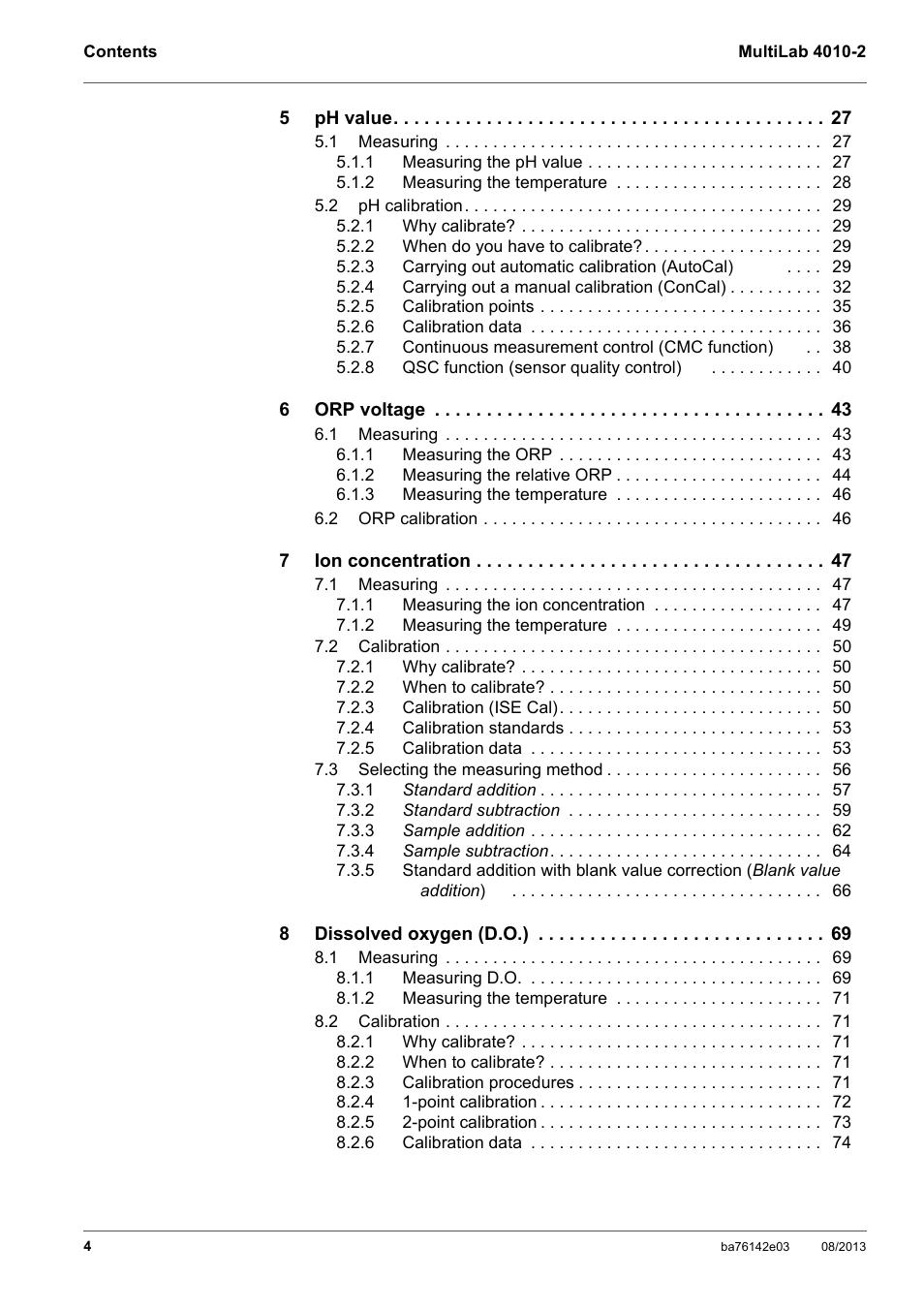 YSI MultiLab 4010-2 User Manual | Page 4 / 138