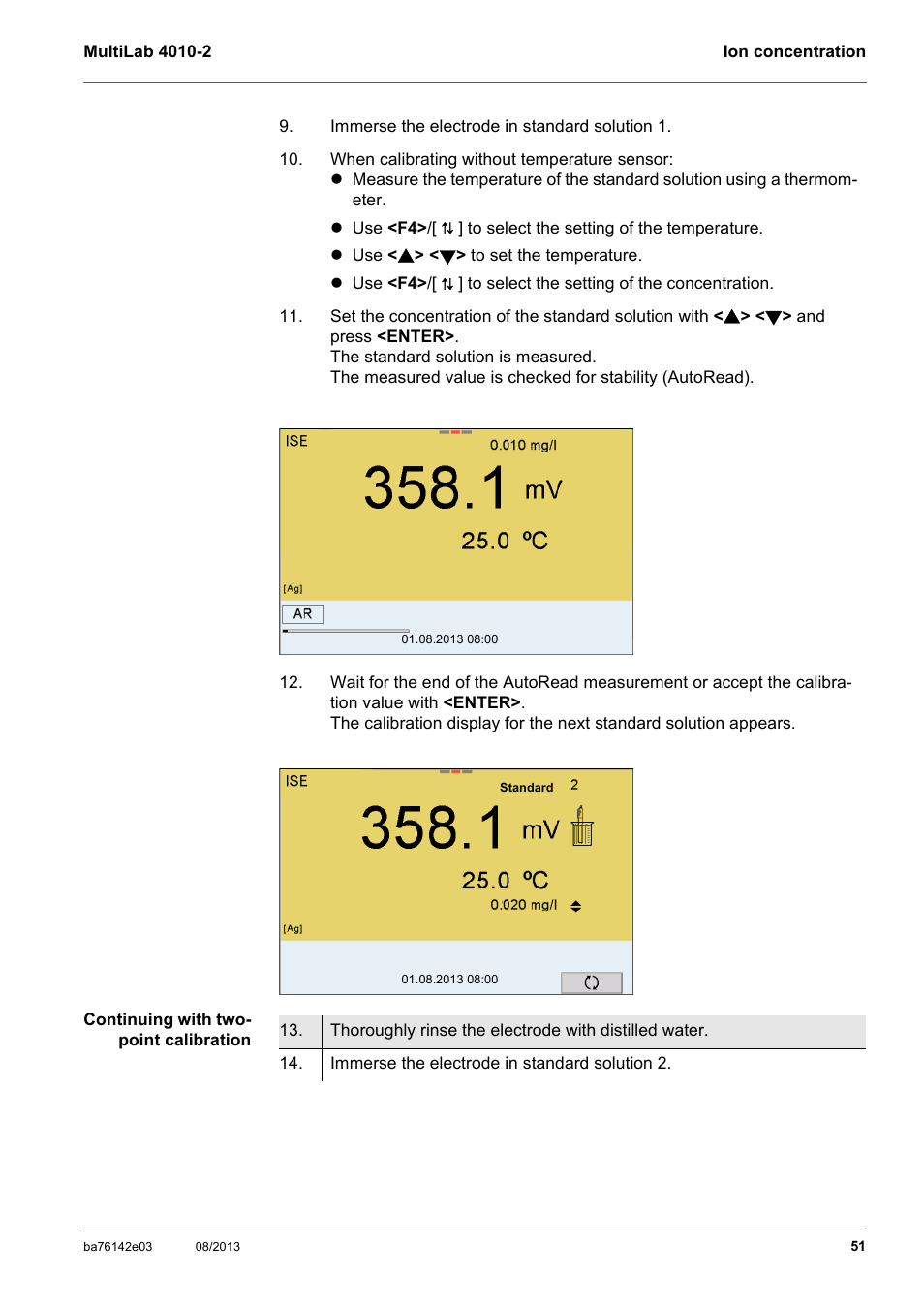 YSI MultiLab 4010-2 User Manual | Page 51 / 138