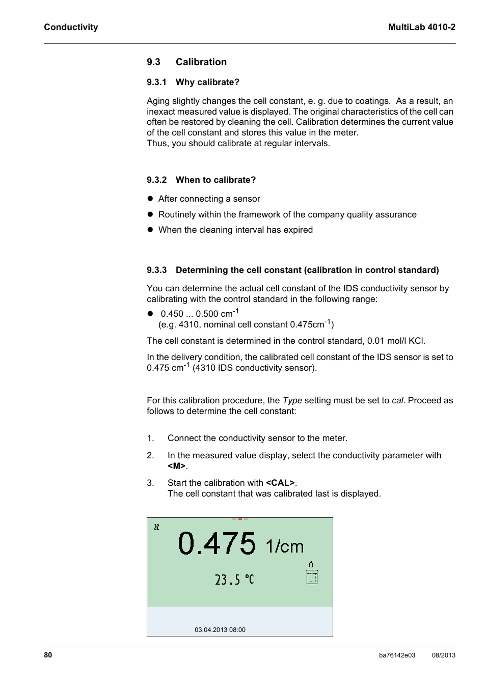 3 calibration, 1 why calibrate, 2 when to calibrate | Calibration, Why calibrate, When to calibrate, Standard) | YSI MultiLab 4010-2 User Manual | Page 80 / 138