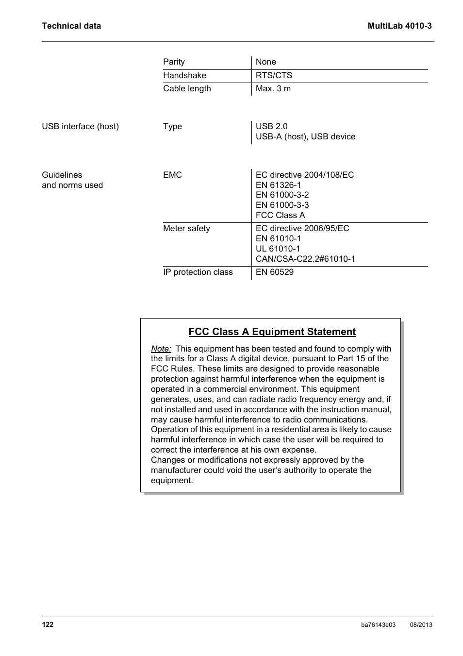 YSI MultiLab 4010-3 User Manual | Page 122 / 140