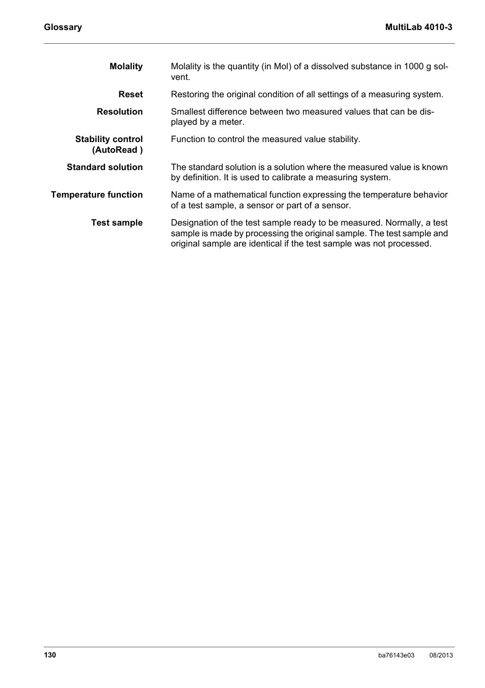 YSI MultiLab 4010-3 User Manual | Page 130 / 140