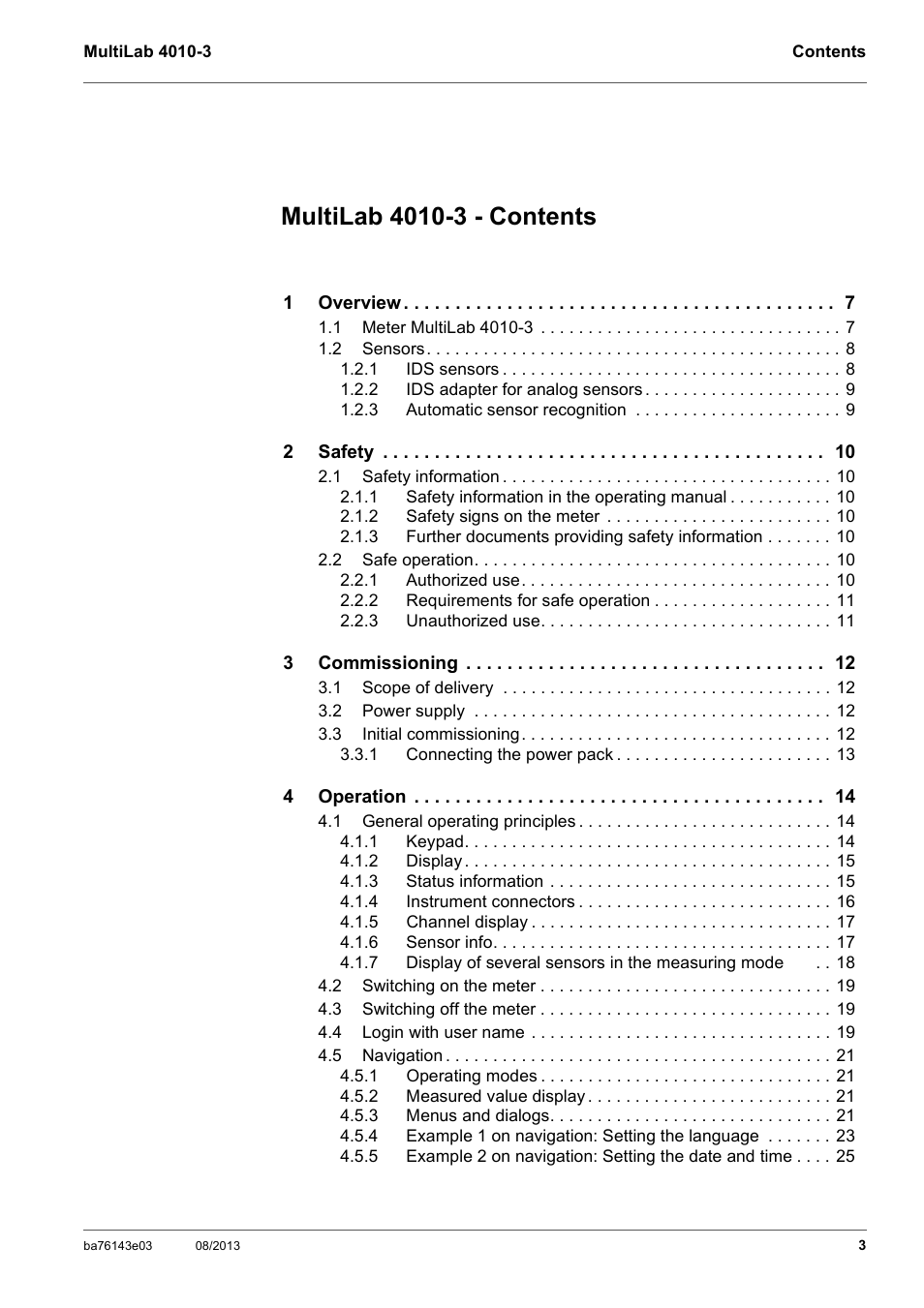 YSI MultiLab 4010-3 User Manual | Page 3 / 140