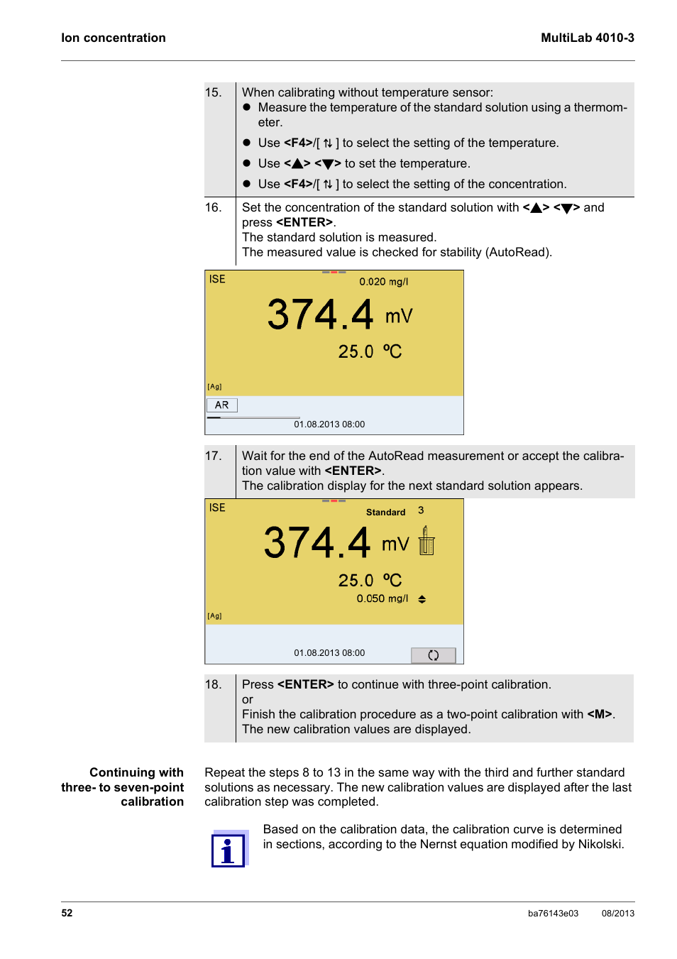 YSI MultiLab 4010-3 User Manual | Page 52 / 140