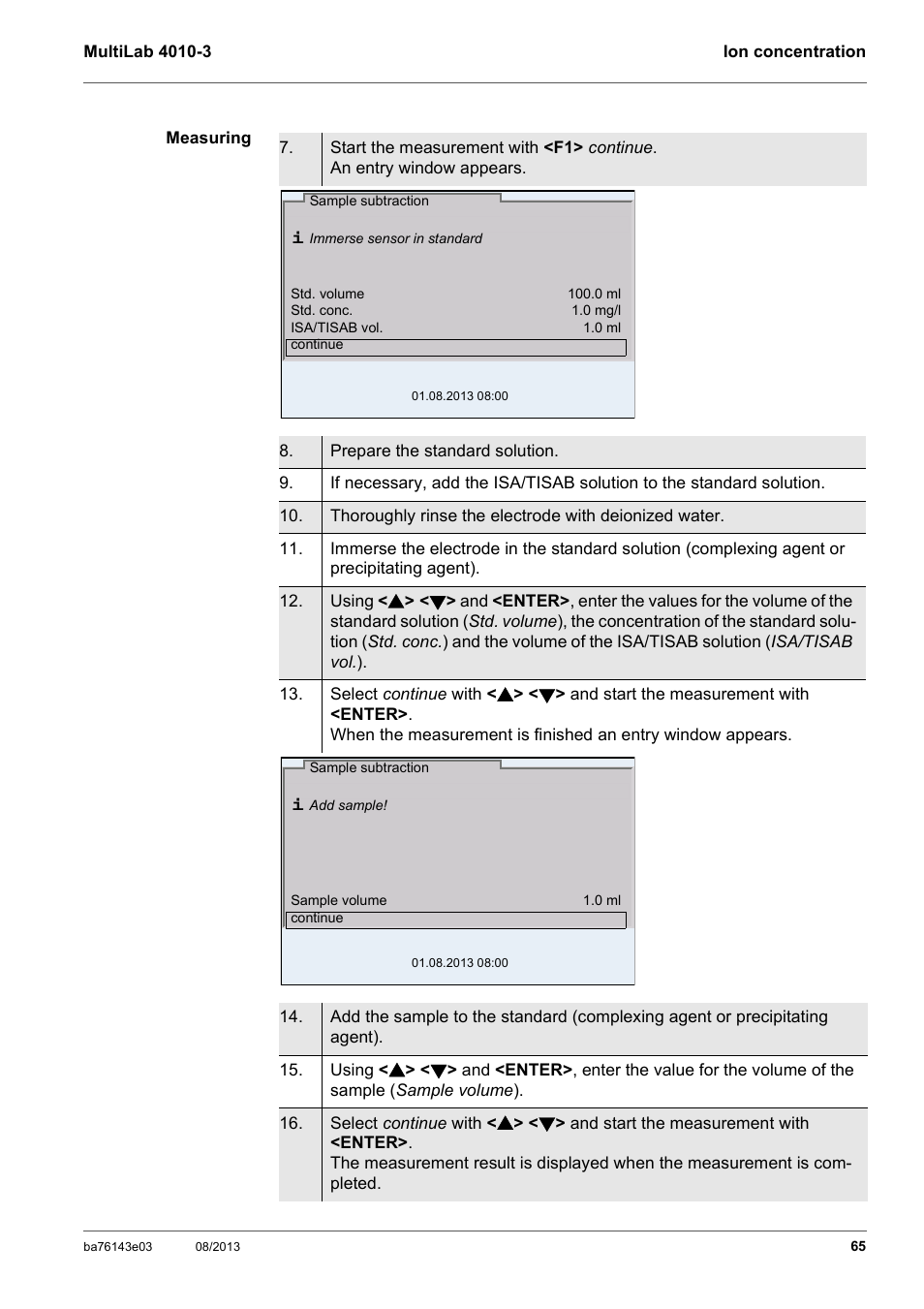 YSI MultiLab 4010-3 User Manual | Page 65 / 140