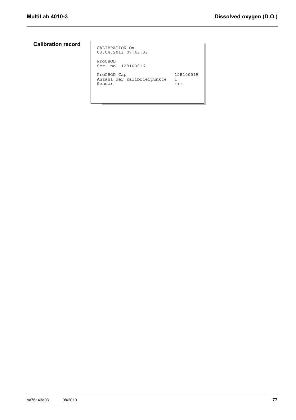 YSI MultiLab 4010-3 User Manual | Page 77 / 140