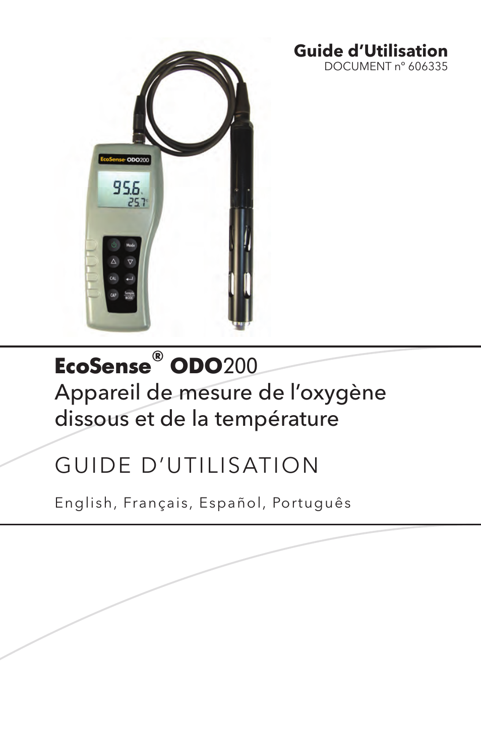 606335 french print, Guide d’utilisation, Ecosense | YSI ODO200 User Manual | Page 25 / 96