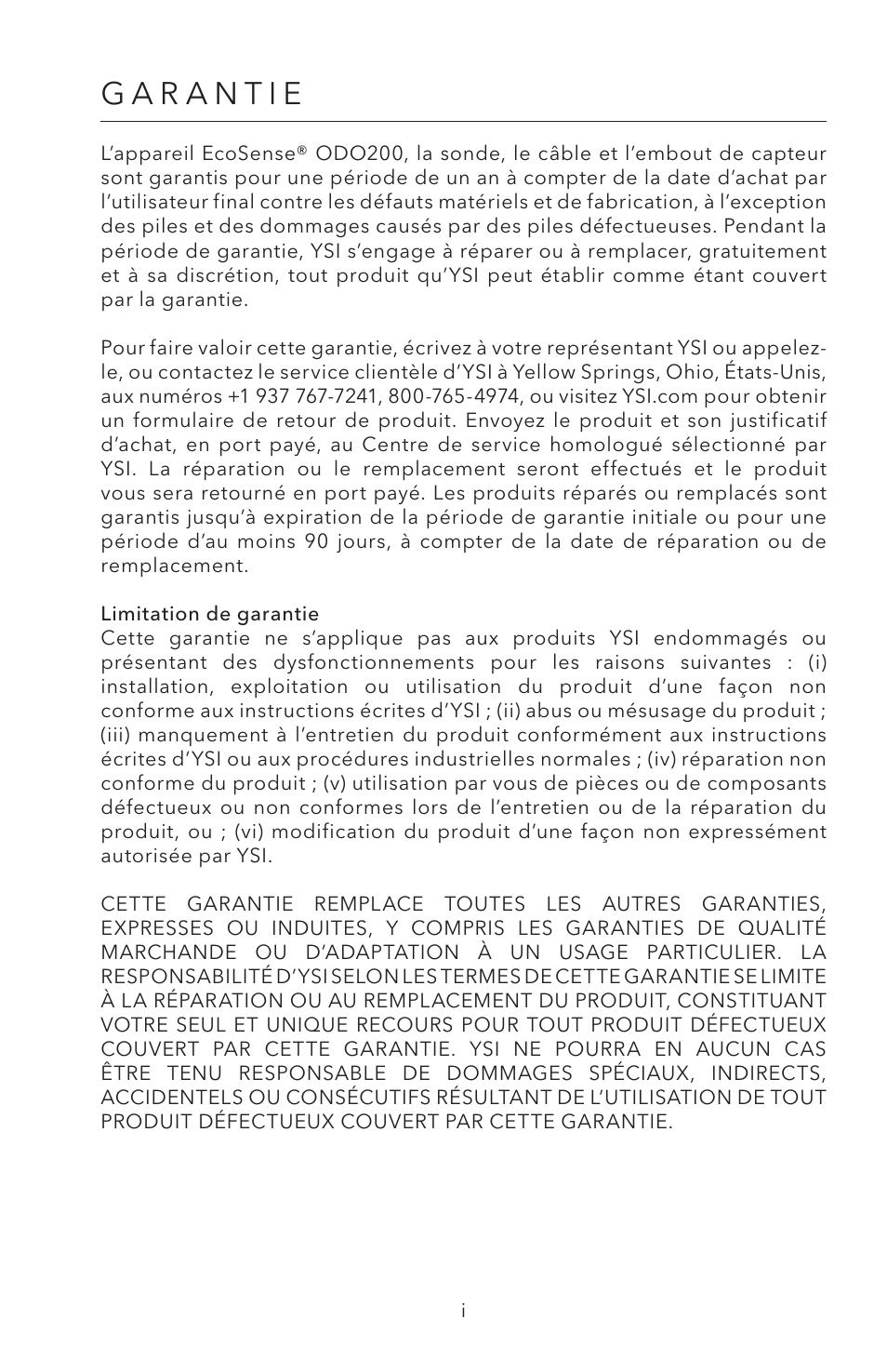 YSI ODO200 User Manual | Page 29 / 96