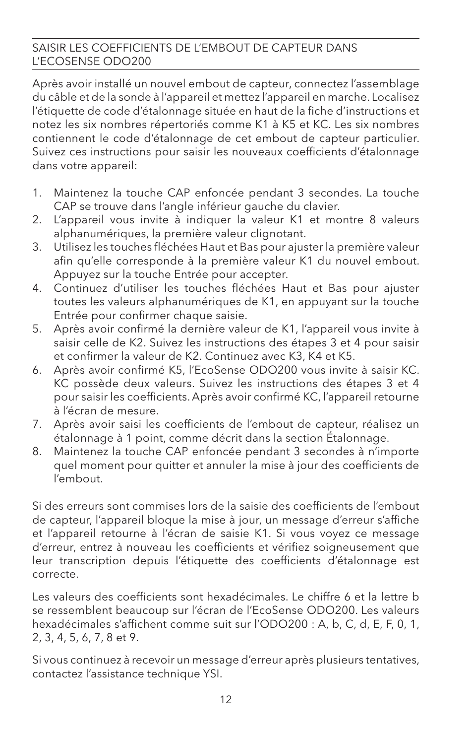 YSI ODO200 User Manual | Page 42 / 96
