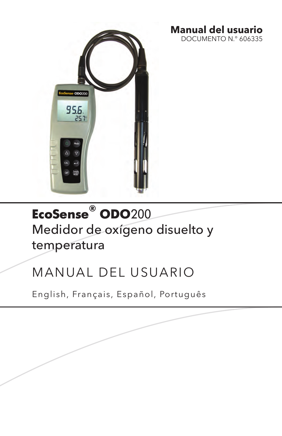 606335 spanish print, Manual del usuario, Ecosense | Odo 200 medidor de oxígeno disuelto y temperatura | YSI ODO200 User Manual | Page 49 / 96