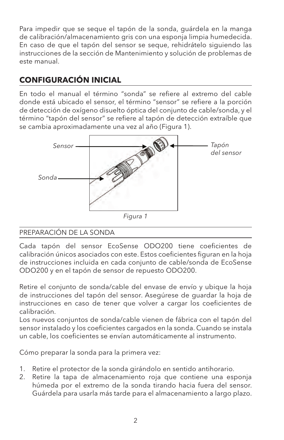 Ación de la sonda | YSI ODO200 User Manual | Page 55 / 96