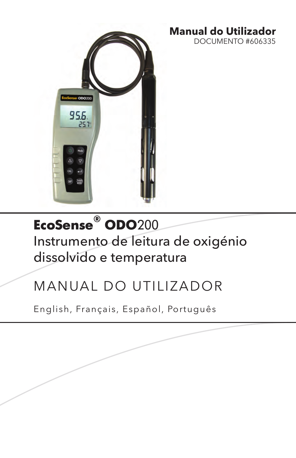 606335 portuguese print, Manual do utilizador, Ecosense | YSI ODO200 User Manual | Page 72 / 96