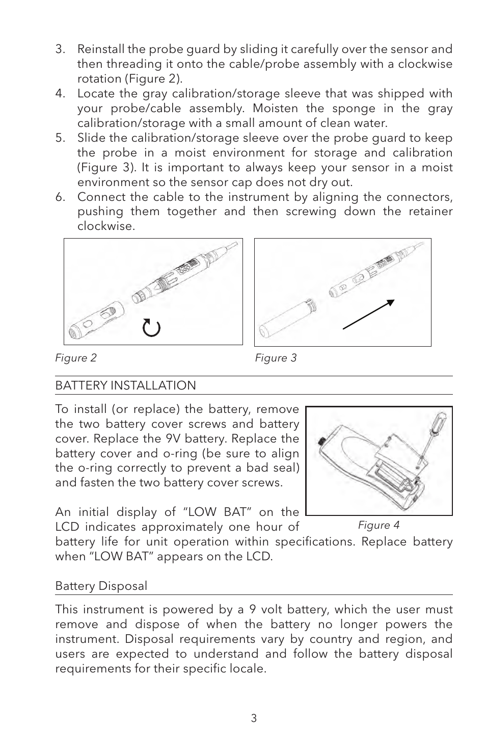 Battery installation | YSI ODO200 User Manual | Page 9 / 96