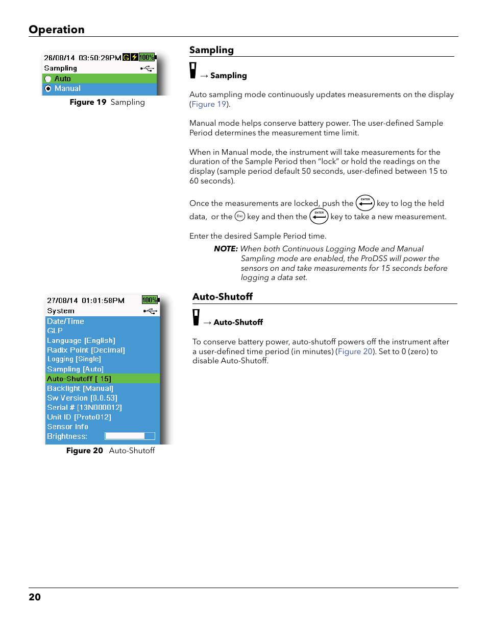 Operation | YSI ProDSS User Manual | Page 22 / 90