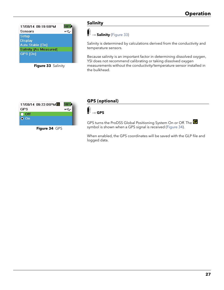 Operation | YSI ProDSS User Manual | Page 29 / 90